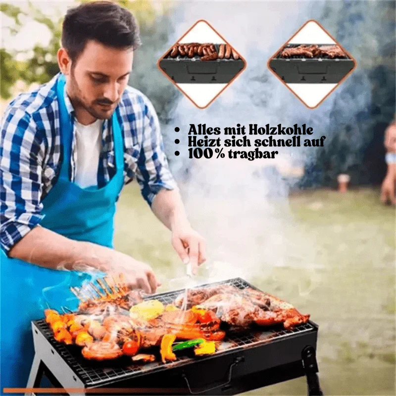 CAMPFLARE – Stainless Steel Charcoal Grill for Compact Outdoor Grilling - Image 3