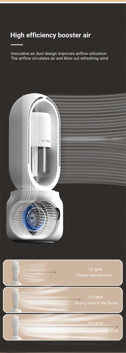COOLMIST FAN - Portable fan without blades with humidifier and night light for refreshing comfort - Image 10