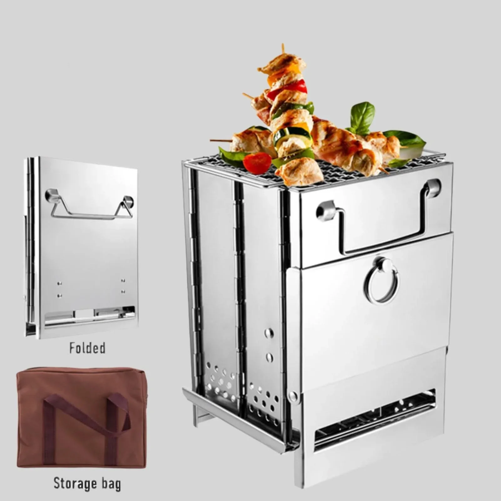 EcoCamp – Foldable Stainless Steel Wood Stove for Outdoor Use - Image 3