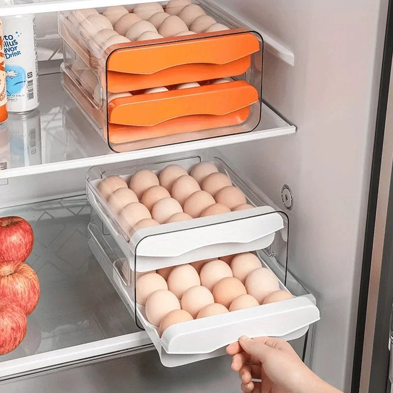 EGGSTACK – 2-layer refrigerator egg box with drawers and 32-capacity - Image 3