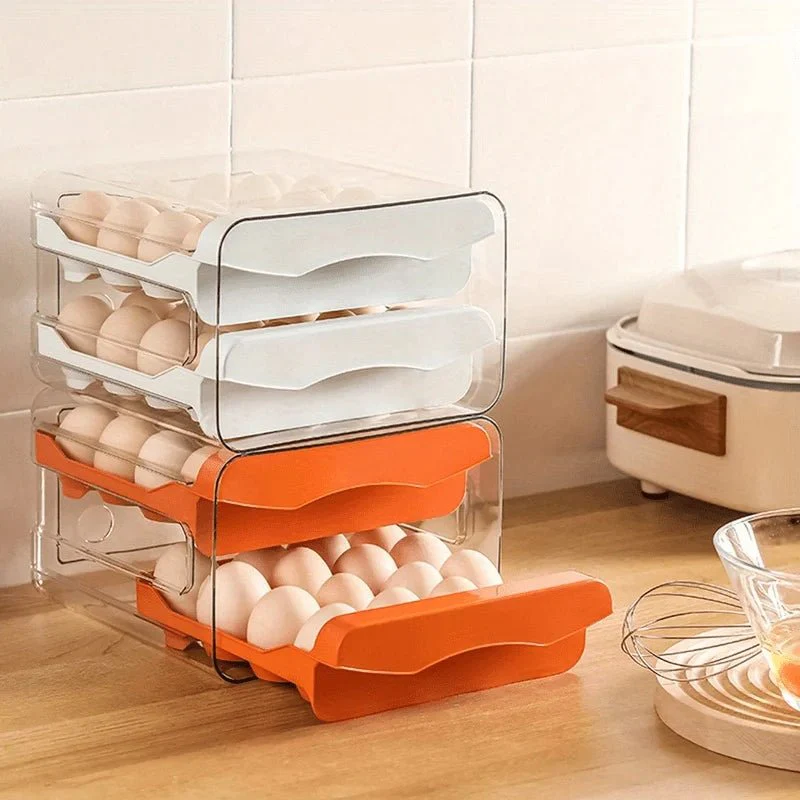 EGGSTACK – 2-layer refrigerator egg box with drawers and 32-capacity - Image 5