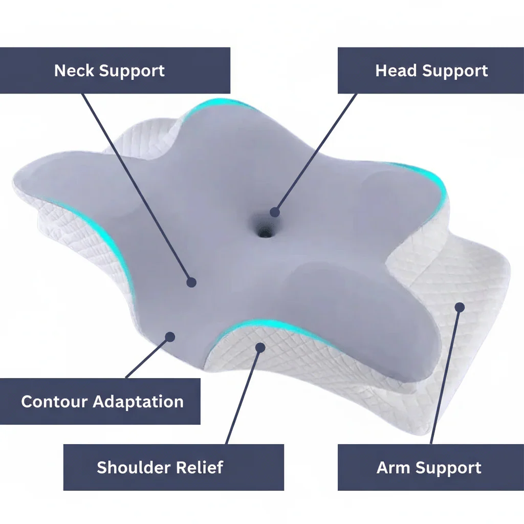 GESUNDPUR PILLOW - Orthopaedic memory foam pillow for neck & shoulder pain relief - Image 3