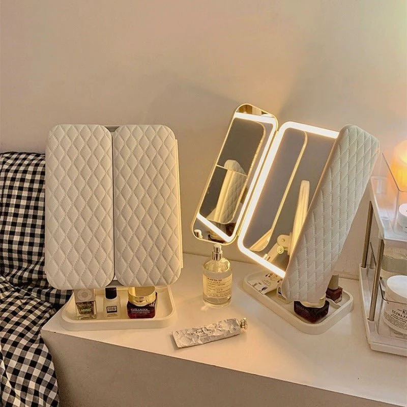 Glamlite Mirror - Three-part mirror with LED lighting in 3 colours for perfect make-up - Image 7
