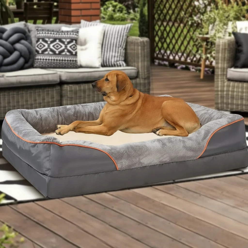 LEVAPET – Waterproof orthopedic dog bed with elevated pillow & memory foam support - Image 3