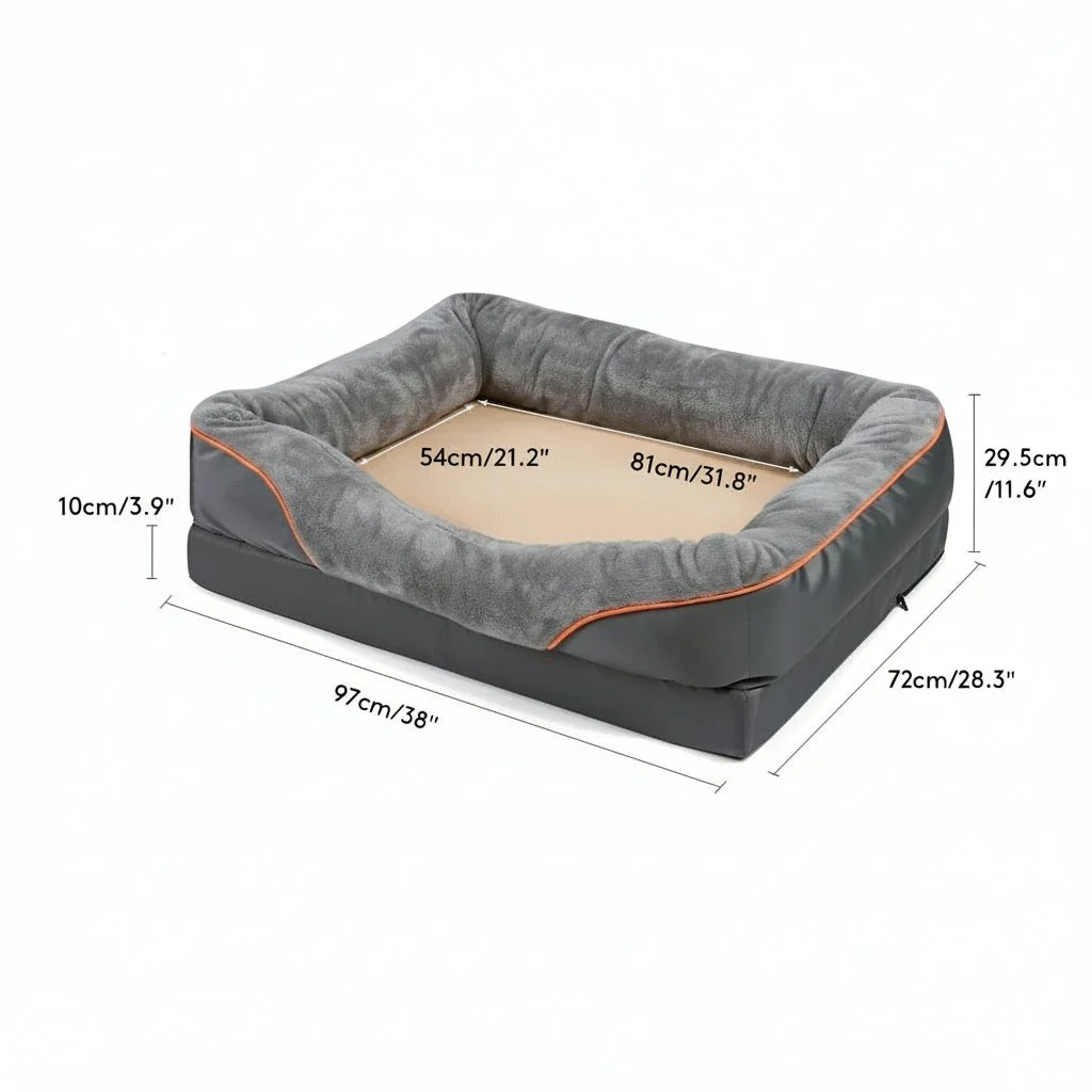 LEVAPET – Waterproof orthopedic dog bed with elevated pillow & memory foam support - Image 9