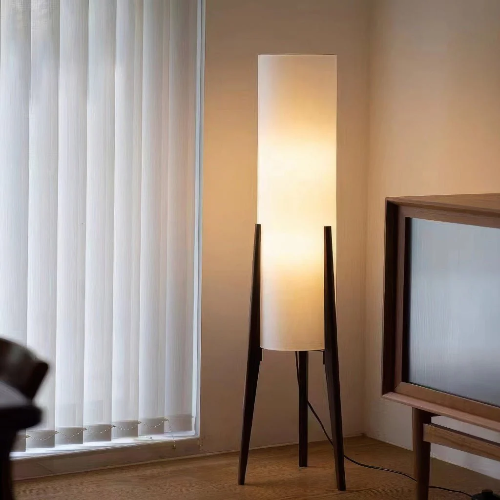 LIGNELUX – Scandinavian floor lamp made of walnut wood with dimmable LED lighting - Image 3