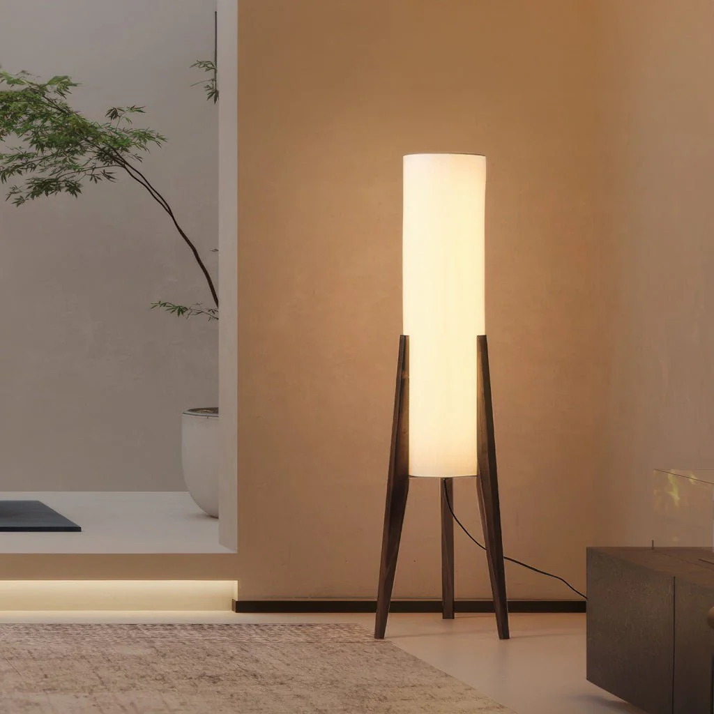 LIGNELUX – Scandinavian floor lamp made of walnut wood with dimmable LED lighting - Image 4