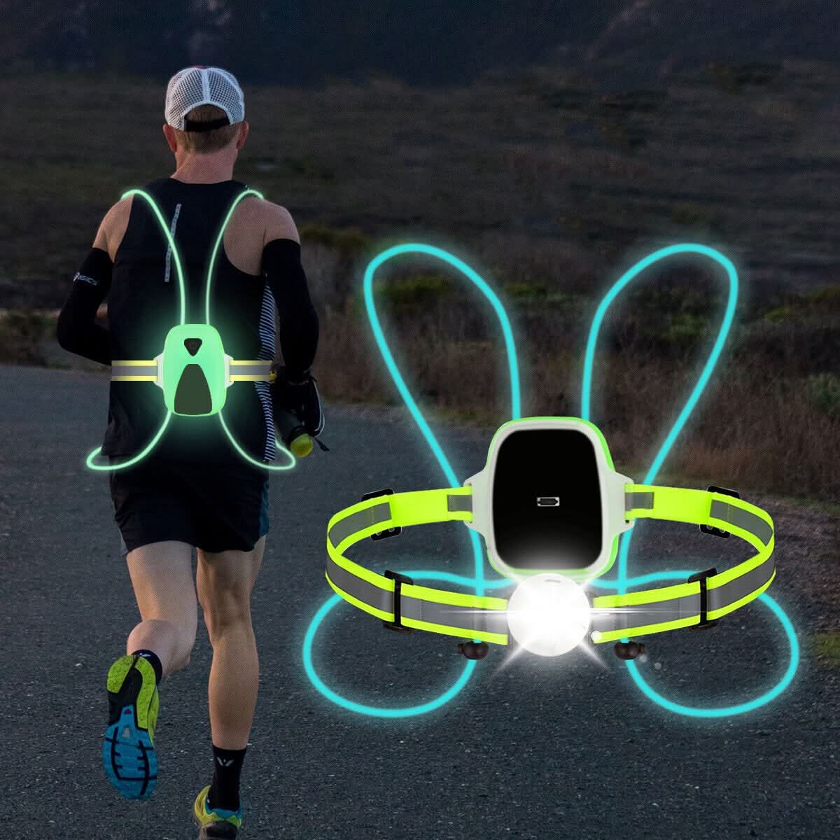 ReflectGlow LED Safety Vest - Adjustable luminous waistcoat for jogging & outdoor activities - Image 4