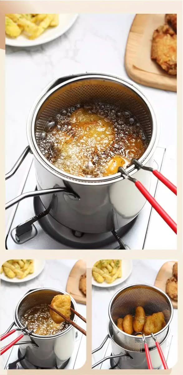 SmartFry Pot - Stainless steel deep fryer with anti-scald handle & oil-saving design - Image 6