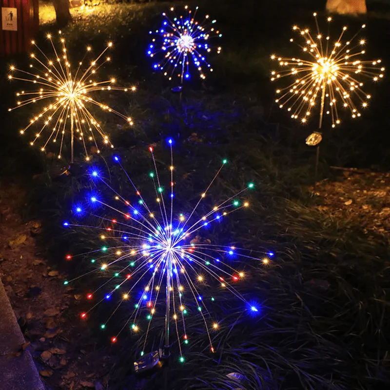 Solar garden lamp - Elegant LED firework lights for outdoor areas, IP65, solar-powered lighting - Image 3