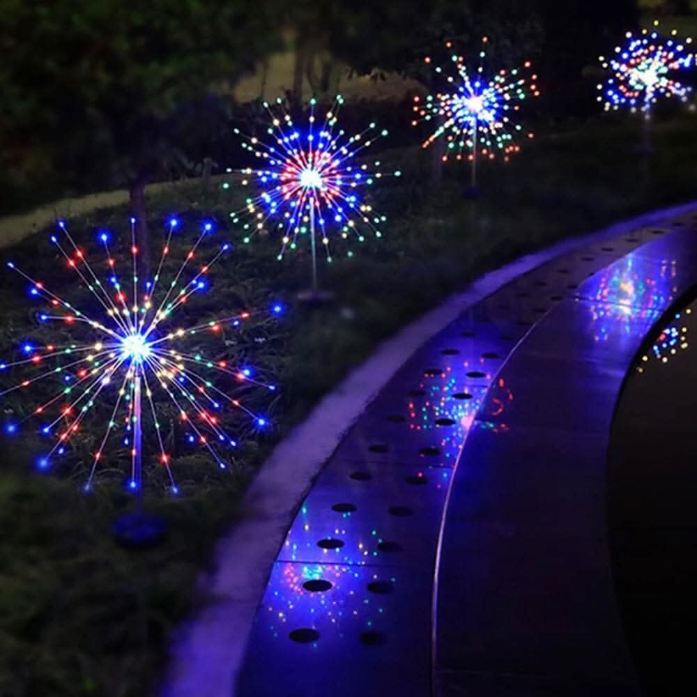 Solar garden lamp - Elegant LED firework lights for outdoor areas, IP65, solar-powered lighting - Image 4
