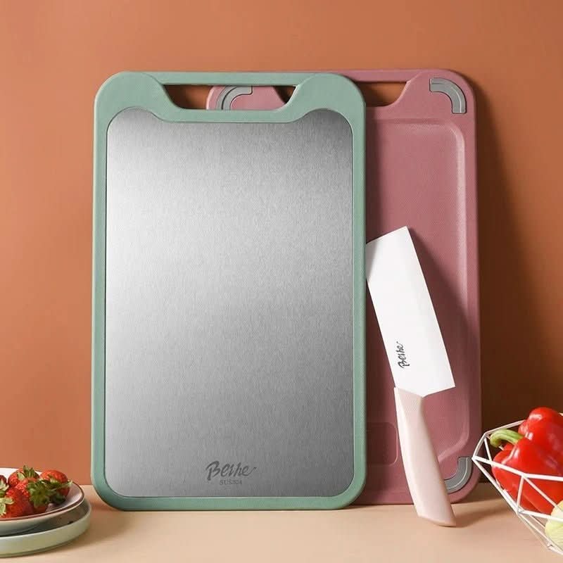 SteelEdge – Double-sided stainless steel cutting board with non-stick surface and juice groove - Image 3