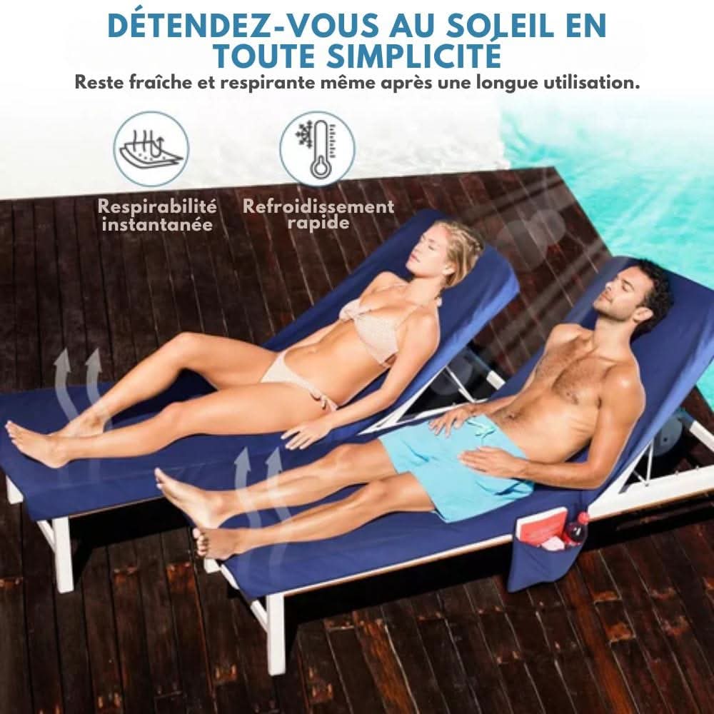 SUNLOUNGE TOWEL - Towel with pockets & non-slip grip for deckchairs - Image 4