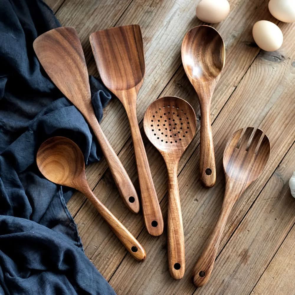 Teak kitchen utensil set - Elegant cooking utensils for modern kitchen gadgets - Image 9