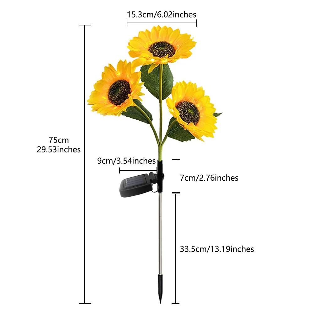 Waterproof solar lamp in sunflower model for garden and outdoor areas - Automatic lighting - Image 7