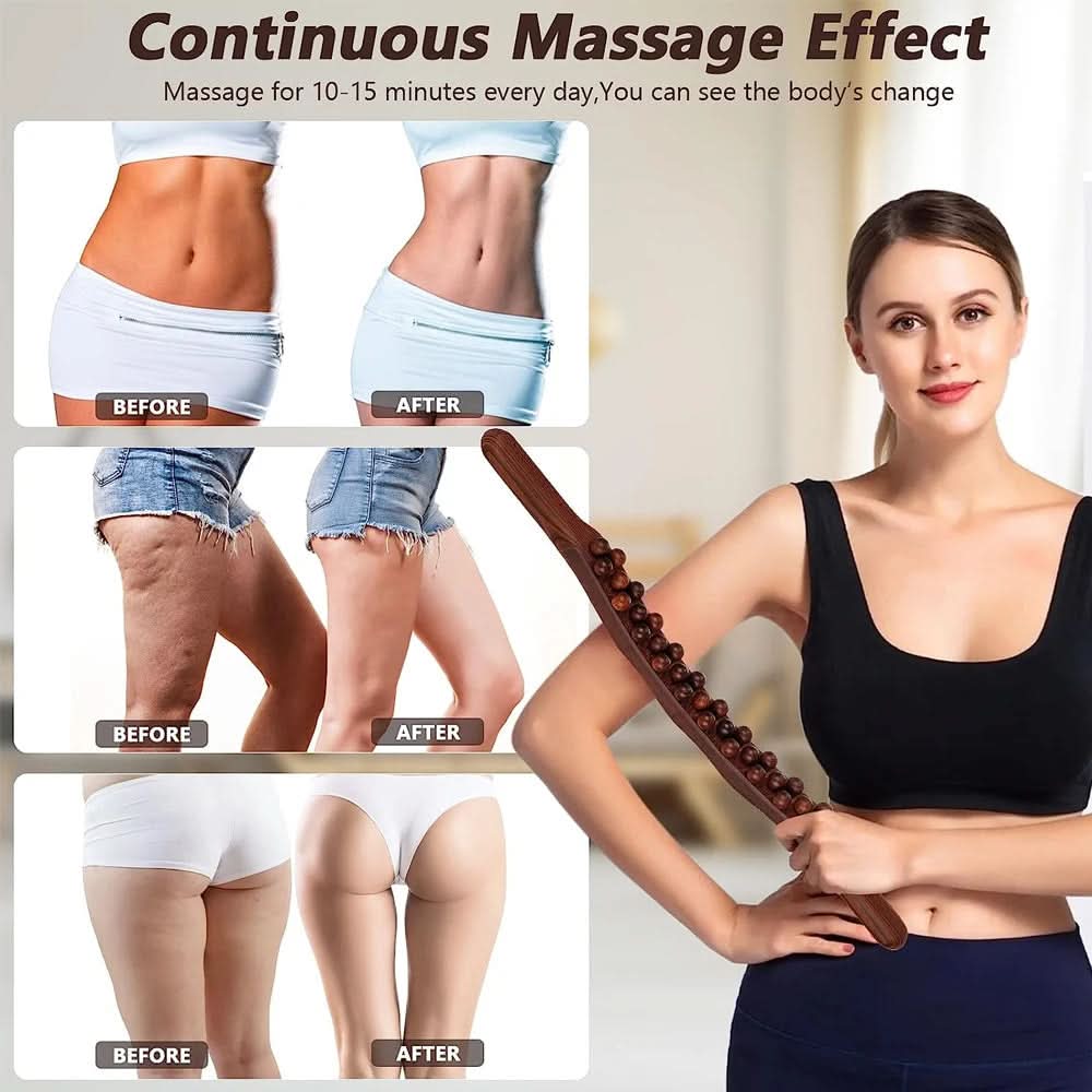WOOLEASE – Gua Sha Massage Stick made of Natural Wood - Image 3